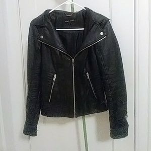 Black Rivet Faux Leather Jacket